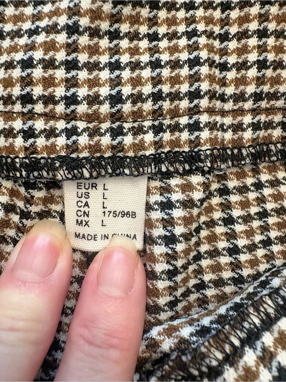 Unbranded Plaid High Rise Skinny Dress Pants Gold Button Accents Size L - Picture 9 of 10
